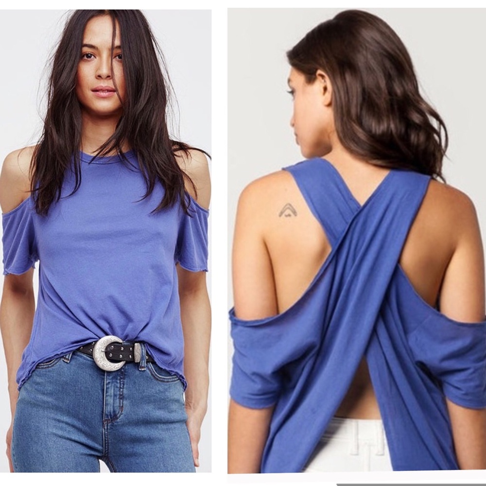 NWT Free People Taurus Cold Shoulder Tee Top
